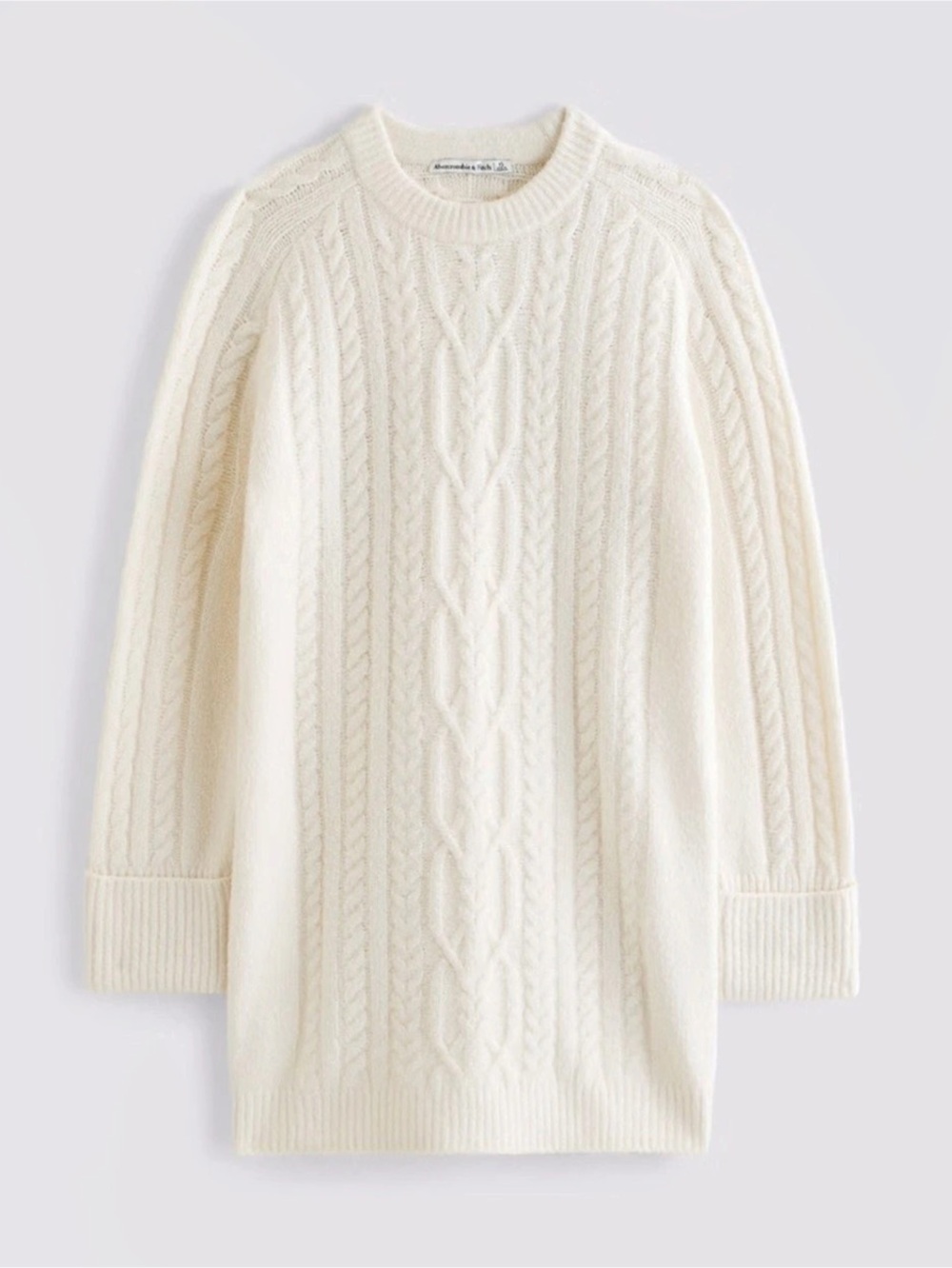 Abercrombie & Fitch Cable Knit Mini Dress in White Like New